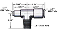 QBT Series 3/8 Inch (in) Tube 1 Outside Diameter Brass Push In Tee Fitting - 1